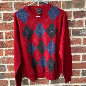 Garret Scott Merino Wool Argyle Sweater Size Large